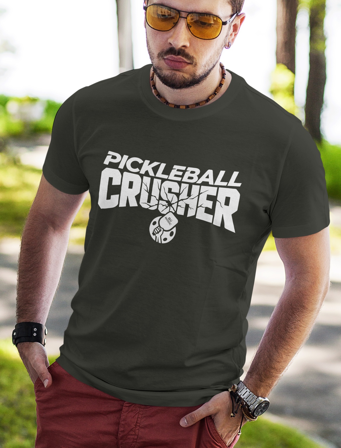 Pickleball Crusher olive mockup