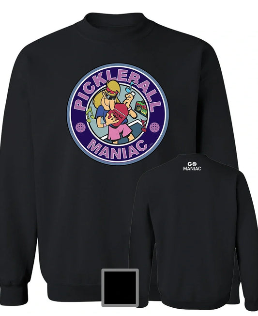 SWEAT-SHIRT COL ROND NOIR PICKLEBALL - Go Maniac - Pour la musique 